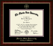 Florida State University Gold Embossed Diploma Frame in Murano