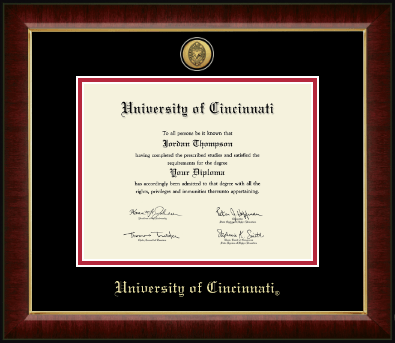University of Cincinnati diploma frame - Gold Engraved Medallion Diploma Frame in Murano