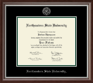 Northeastern State University Tahlequah diploma frame - Master's - Silver Embossed Diploma Frame in Devonshire