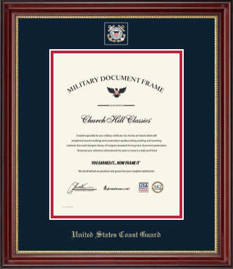 United States Coast Guard certificate frame - Masterpiece Medallion Certificate Frame in Kensington Gold