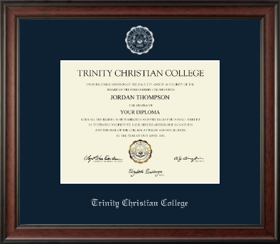 Trinity Christian College diploma frame - Silver Embossed Diploma Frame in Studio