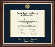 Icahn School of Medicine at Mount Sinai diploma frame - Gold Engraved Medallion Diploma Frame in Hampshire