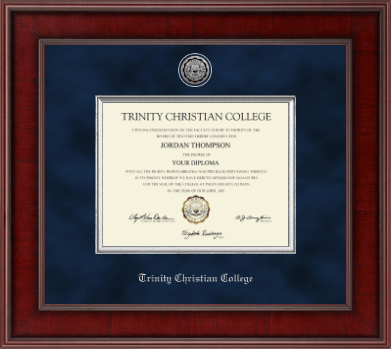 Trinity Christian College diploma frame - Presidential Silver Engraved Diploma Frame in Jefferson