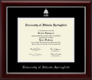 University of Illinois Springfield Silver Embossed Diploma Frame in Gallery Silver