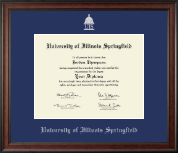University of Illinois Springfield Silver Embossed Diploma Frame in Studio