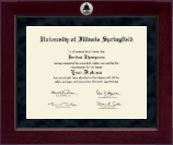 University of Illinois Springfield Millennium Silver Engraved Diploma Frame in Cordova