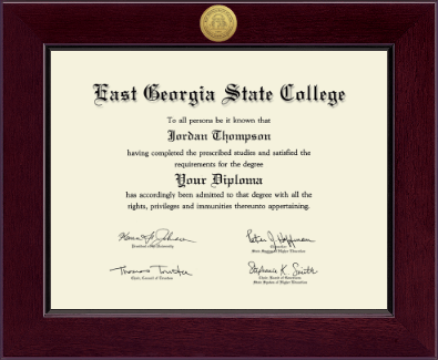 East Georgia State College diploma frame - Century Gold Engraved Diploma Frame in Cordova