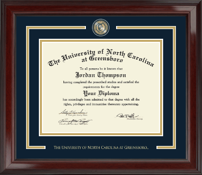 The University of North Carolina Greensboro diploma frame - Showcase Edition Diploma Frame in Encore
