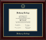 Bethany College in Kansas diploma frame - Gold Embossed Diploma Frame in Gallery