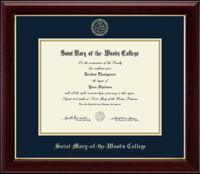 Saint Mary-of-the-Woods College diploma frame - Gold Embossed Diploma Frame in Gallery