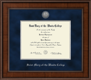 Saint Mary-of-the-Woods College diploma frame - Presidential Silver Engraved Diploma Frame in Madison