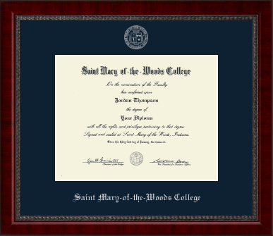 Saint Mary-of-the-Woods College diploma frame - Silver Embossed Diploma Frame in Sutton