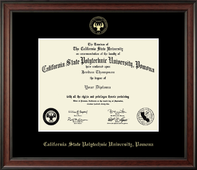 California State Polytechnic University, Pomona diploma frame - Gold Embossed Diploma Frame in Studio