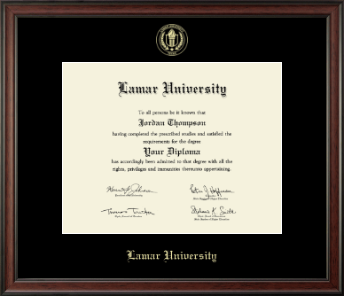 Lamar University diploma frame - Gold Embossed Diploma Frame in Studio