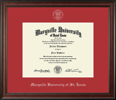 Maryville University of St. Louis diploma frame - Silver Embossed Diploma Frame in Studio