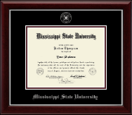 Mississippi State University Silver Embossed Diploma Frame in Gallery Silver