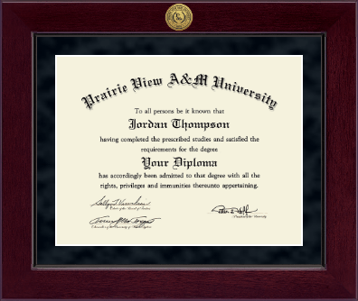 Prairie View A&M University diploma frame - Millennium Gold Engraved Diploma Frame in Cordova