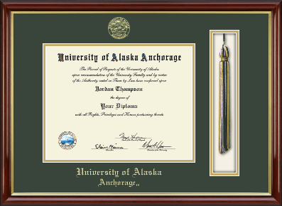 University of Alaska Anchorage diploma frame - Tassel & Cord Diploma Frame in Southport Gold