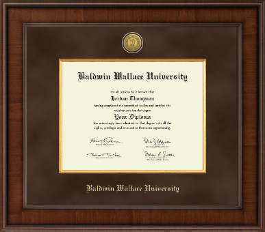Baldwin Wallace University diploma frame - Presidential Gold Engraved Diploma Frame in Madison