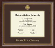 Baldwin Wallace University diploma frame - Gold Engraved Medallion Diploma Frame in Hampshire