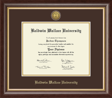Baldwin Wallace University diploma frame - Gold Engraved Medallion Diploma Frame in Hampshire
