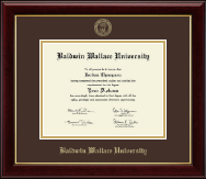 Baldwin Wallace University Gold Embossed Diploma Frame in Gallery