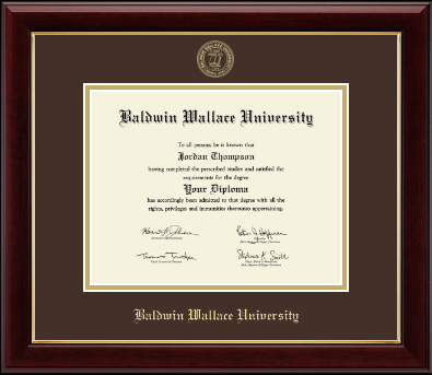 Baldwin Wallace University diploma frame - Gold Embossed Diploma Frame in Gallery
