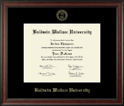 Baldwin Wallace University diploma frame - Gold Embossed Diploma Frame in Studio