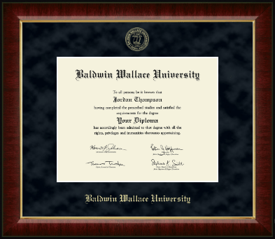 Baldwin Wallace University diploma frame - Gold Embossed Diploma Frame in Murano