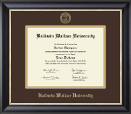 Baldwin Wallace University diploma frame - Gold Embossed Diploma Frame in Noir