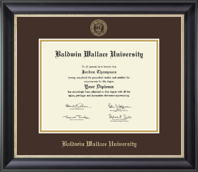 Baldwin Wallace University diploma frame - Gold Embossed Diploma Frame in Noir