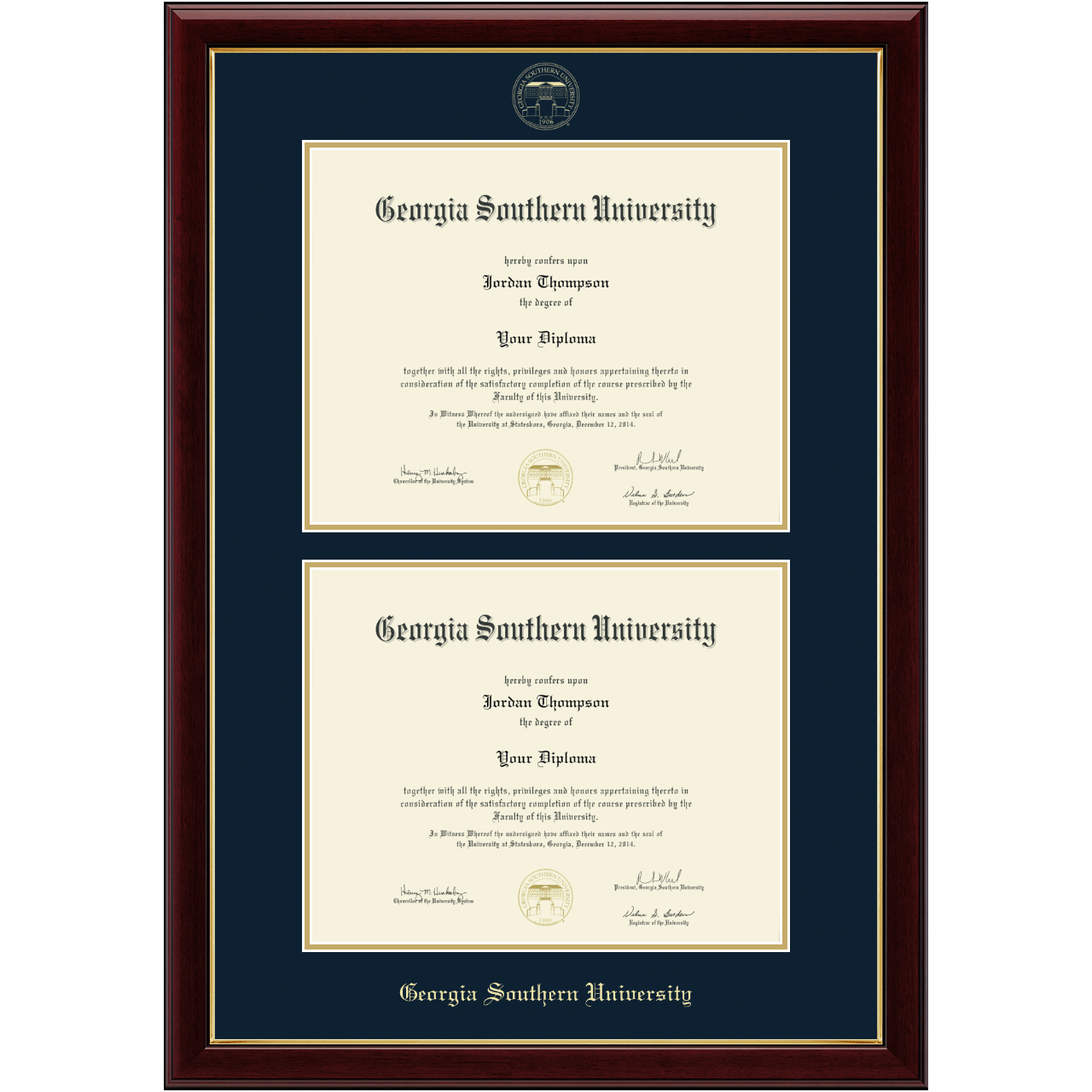 Double Diploma Frame in Gallery Southern University Item