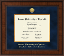 Queens University of Charlotte Presidential Gold Engraved Diploma Frame in Madison