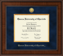Queens University of Charlotte Presidential Gold Engraved Diploma Frame in Madison