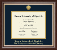 Queens University of Charlotte diploma frame - Gold Engraved Medallion Diploma Frame in Hampshire