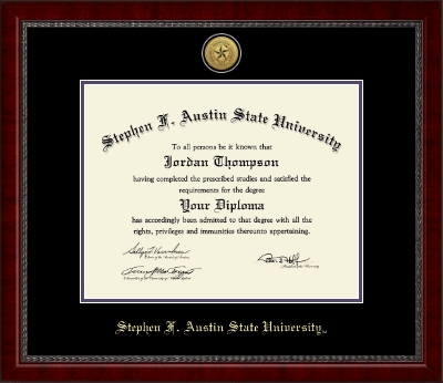 Stephen F. Austin State University diploma frame - Gold Engraved Medallion Diploma Frame in Sutton