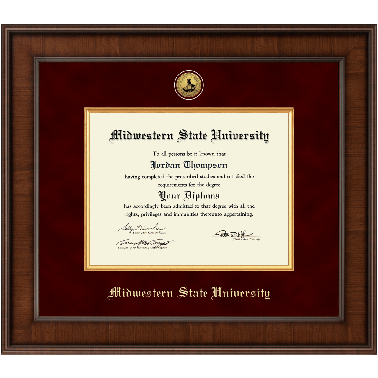 Midwestern State University Diploma Frame Custom Frames Online