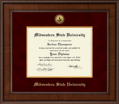 Midwestern State University diploma frame - Presidential Gold Engraved Diploma Frame in Madison