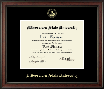 Midwestern State University diploma frame - Gold Embossed Diploma Frame in Studio