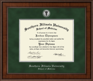 Southern Illinois University School of Medicine diploma frame - Presidential Silver Engraved Diploma Frame in Madison