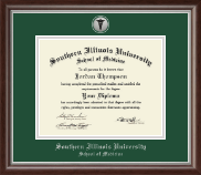 Southern Illinois University School of Medicine Silver Engraved Medallion Diploma Frame in Devonshire