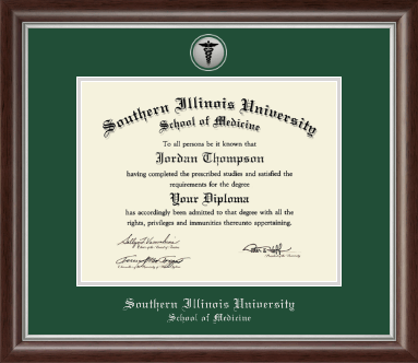 Southern Illinois University School of Medicine diploma frame - Silver Engraved Medallion Diploma Frame in Devonshire