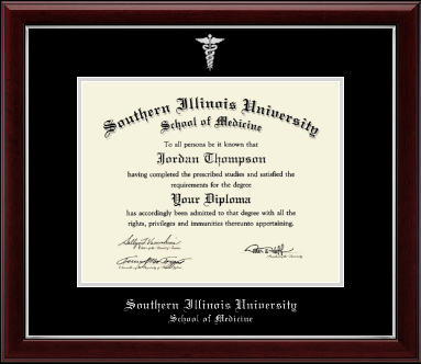 Southern Illinois University School of Medicine diploma frame - Silver Embossed Diploma Frame in Gallery Silver