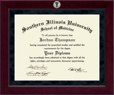Southern Illinois University School of Medicine diploma frame - Millennium Silver Engraved Diploma Frame in Cordova