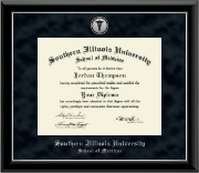 Southern Illinois University School of Medicine diploma frame - Silver Engraved Medallion Diploma Frame in Onyx Silver