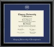 Cheyney University diploma frame - Silver Embossed Diploma Frame in Onyx Silver
