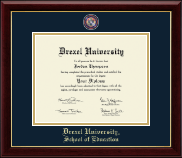 Drexel University Masterpiece Medallion Diploma Frame in Gallery