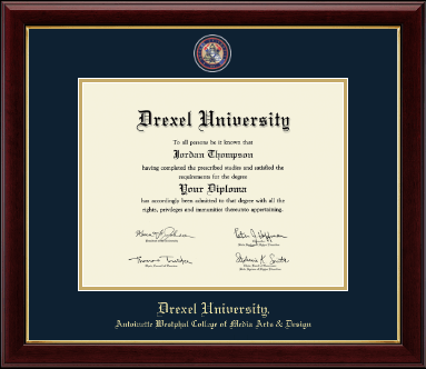 Drexel University diploma frame - Masterpiece Medallion Diploma Frame in Gallery