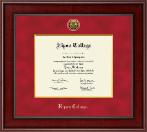 Ripon College Presidential Gold Engraved Diploma Frame in Jefferson