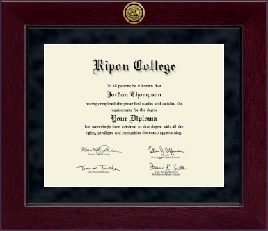 Ripon College diploma frame - Millennium Gold Engraved Diploma Frame in Cordova